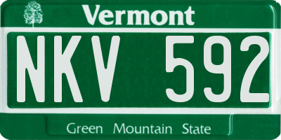 VT license plate NKV592
