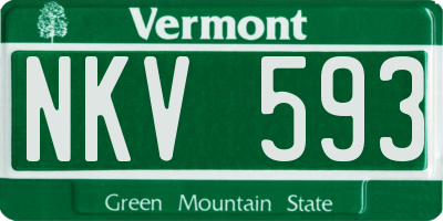 VT license plate NKV593