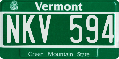 VT license plate NKV594