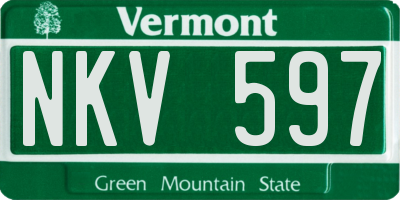 VT license plate NKV597