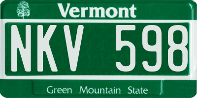 VT license plate NKV598