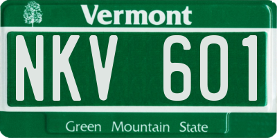 VT license plate NKV601