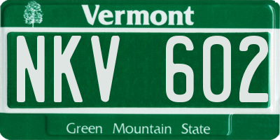 VT license plate NKV602