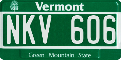 VT license plate NKV606