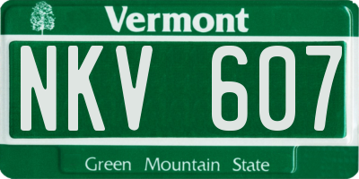 VT license plate NKV607
