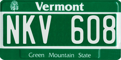 VT license plate NKV608