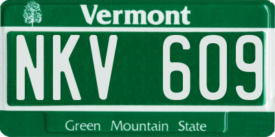 VT license plate NKV609
