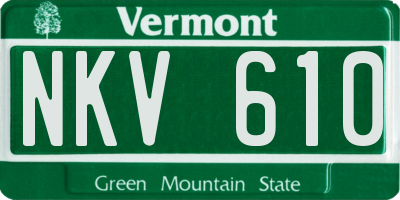VT license plate NKV610
