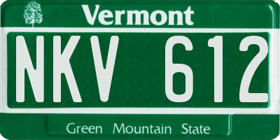 VT license plate NKV612