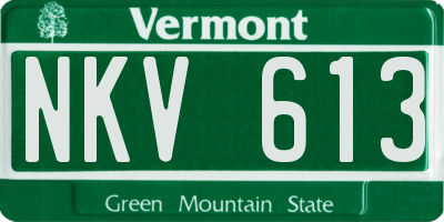 VT license plate NKV613