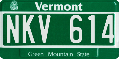 VT license plate NKV614