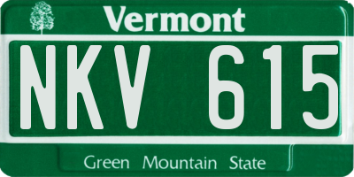 VT license plate NKV615