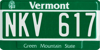 VT license plate NKV617
