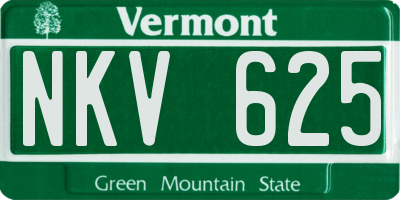 VT license plate NKV625