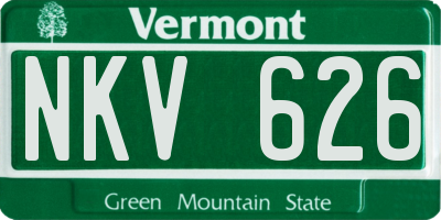 VT license plate NKV626