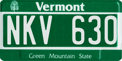 VT license plate NKV630