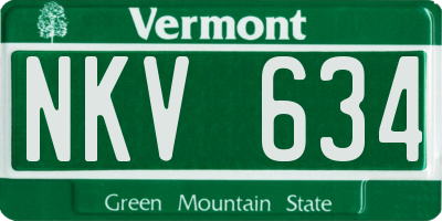 VT license plate NKV634