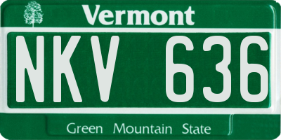 VT license plate NKV636