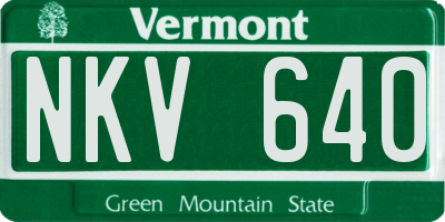 VT license plate NKV640