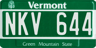 VT license plate NKV644