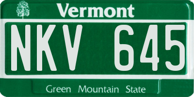 VT license plate NKV645