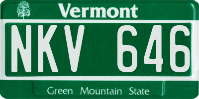 VT license plate NKV646