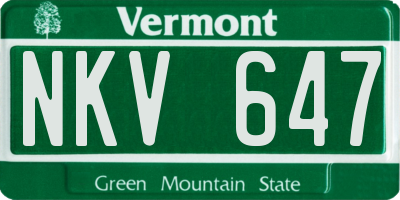 VT license plate NKV647