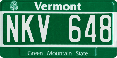 VT license plate NKV648