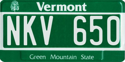 VT license plate NKV650
