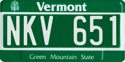 VT license plate NKV651