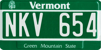 VT license plate NKV654