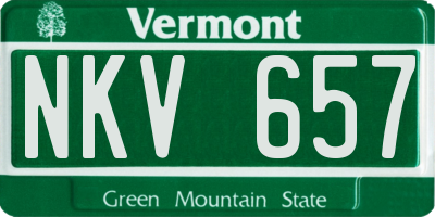 VT license plate NKV657