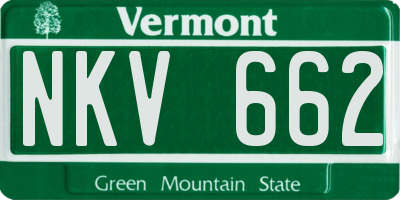 VT license plate NKV662