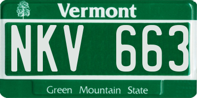 VT license plate NKV663
