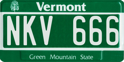 VT license plate NKV666