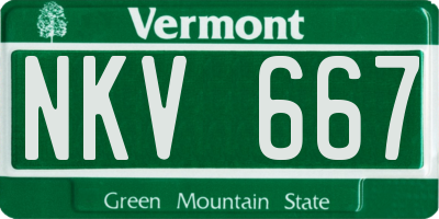 VT license plate NKV667
