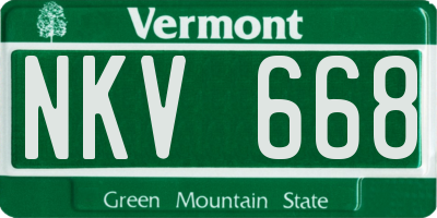 VT license plate NKV668