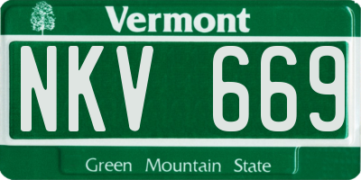 VT license plate NKV669