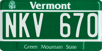 VT license plate NKV670