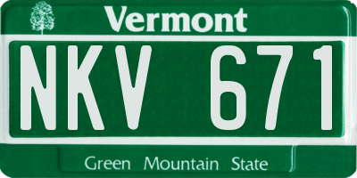 VT license plate NKV671