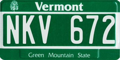 VT license plate NKV672