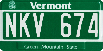 VT license plate NKV674