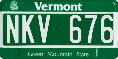 VT license plate NKV676