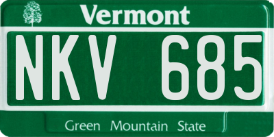 VT license plate NKV685