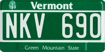VT license plate NKV690