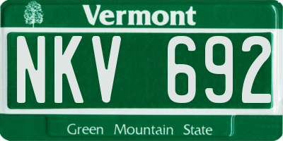 VT license plate NKV692