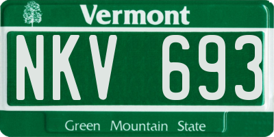 VT license plate NKV693
