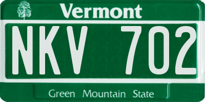 VT license plate NKV702