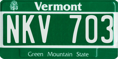 VT license plate NKV703