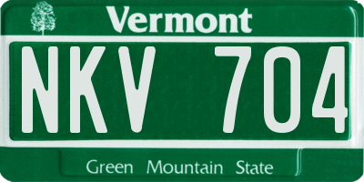 VT license plate NKV704